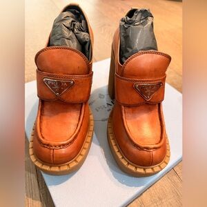 Prada Women’s Tan Leather Loafers